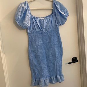 Lush baby blue mini dress
